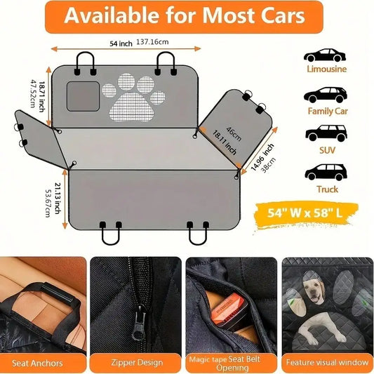 Waterproof Dog Back Seat Cover with Window - view 2