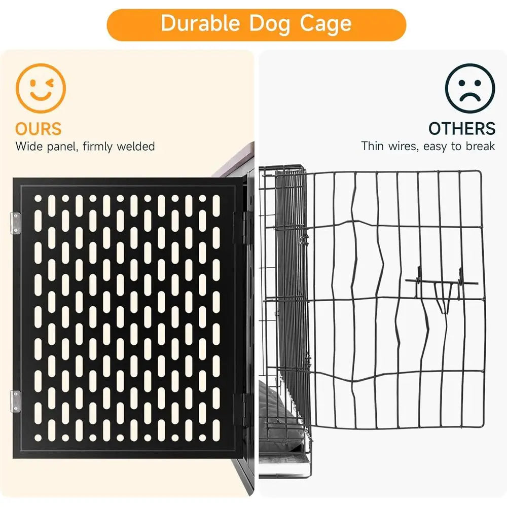 Heavy Duty Dog Crate Large and Medium Dogs, 43.7 Inch