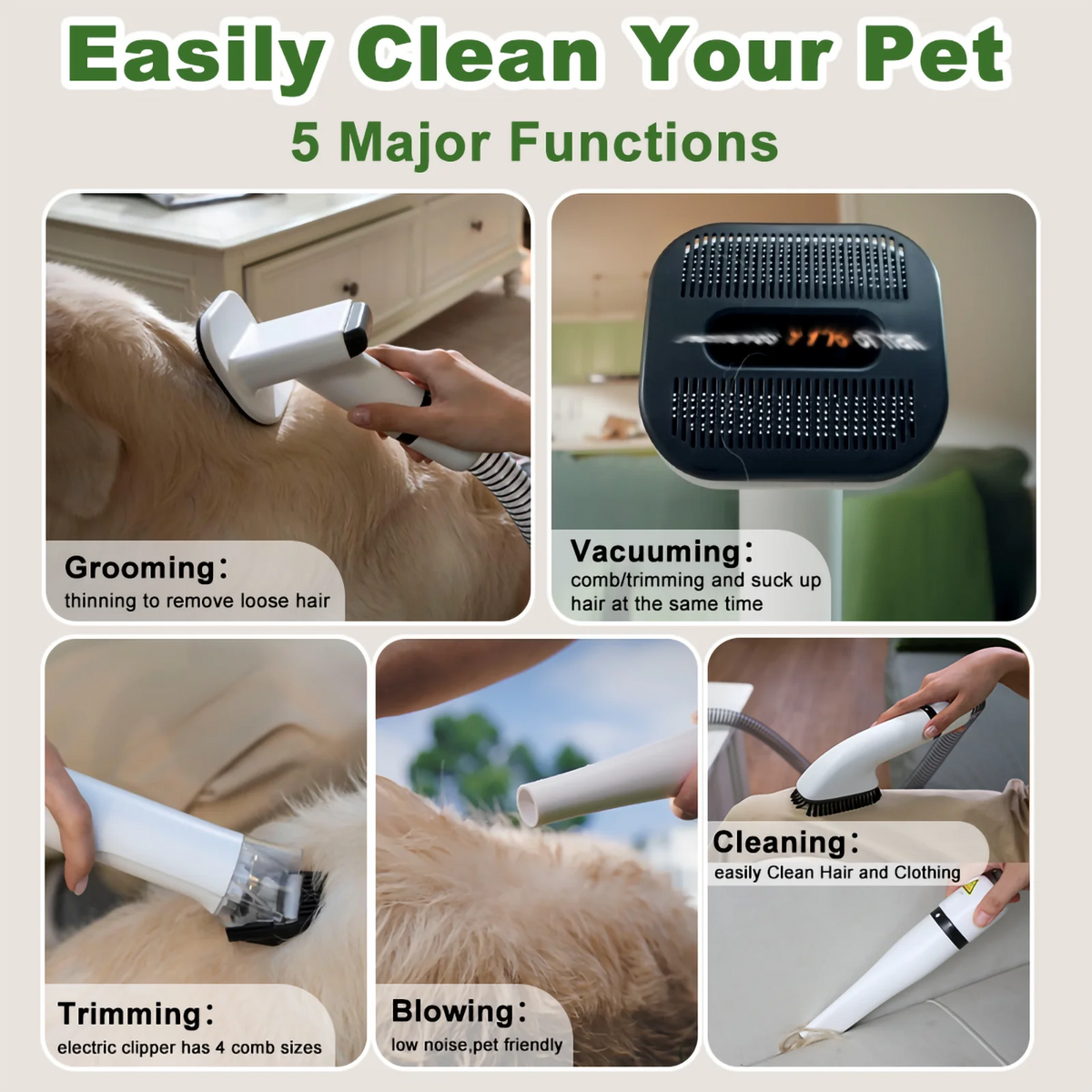 5-in-1 Pet Grooming Kit Professional Dog Hair Clipper