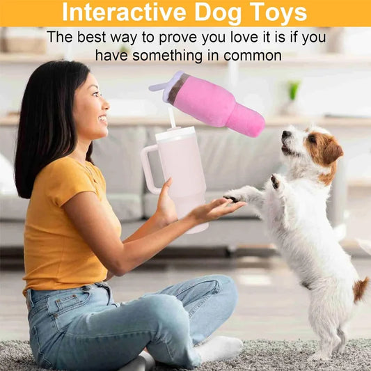 Squeaky Dog Cup Toy Pink - view 2