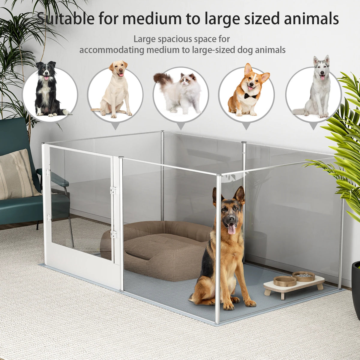 Large Acrylic Dog Playpen Fence for Indoor