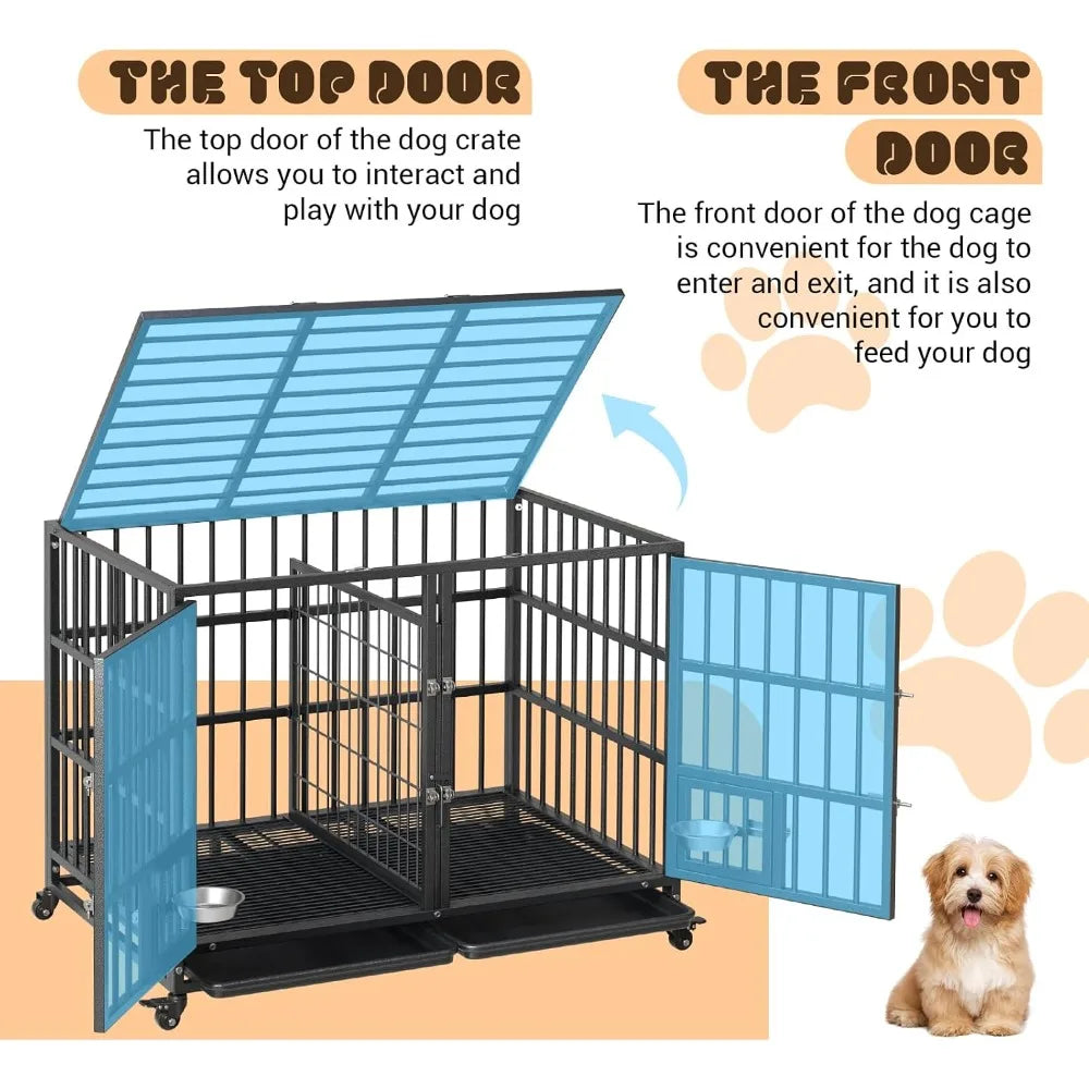 Metal Heavy Duty Dog Crate for Large Dogs - view 4