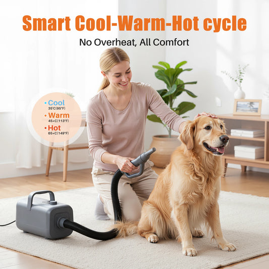 5-piece Pet Blow Dryer Grooming Vacuum Kit