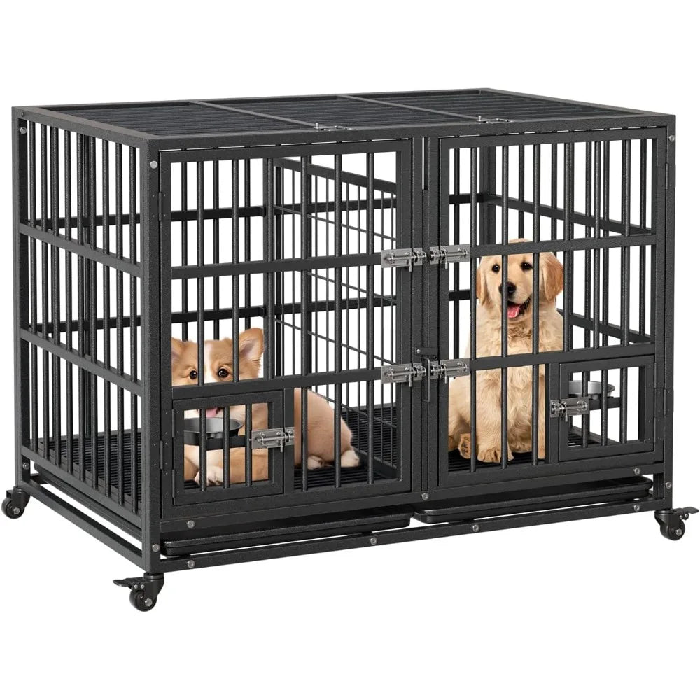 Metal Heavy Duty Dog Crate for Large Dogs