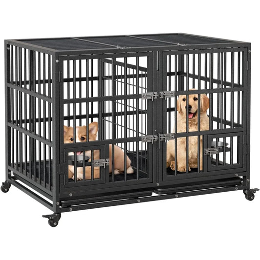 Metal Heavy Duty Dog Crate for Large Dogs