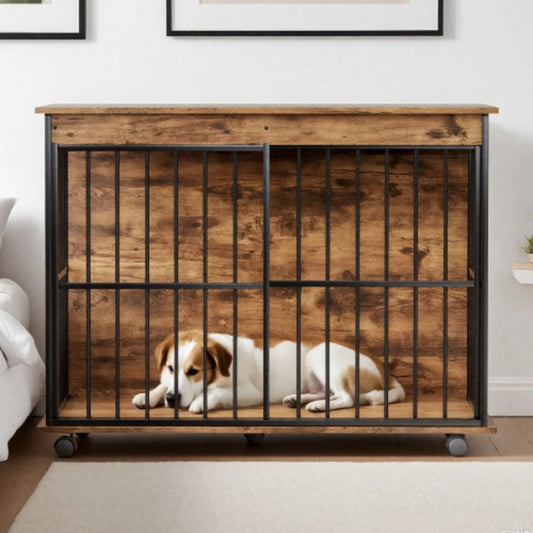 Large Dog Crate Furniture with Sliding Door - view 2