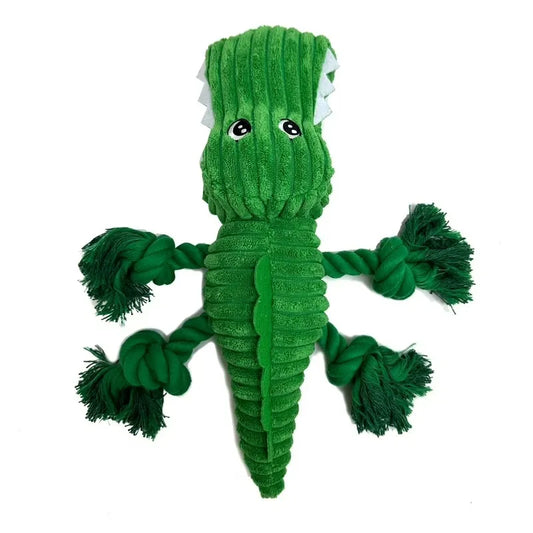 Green Alligator Plush Dog Toy