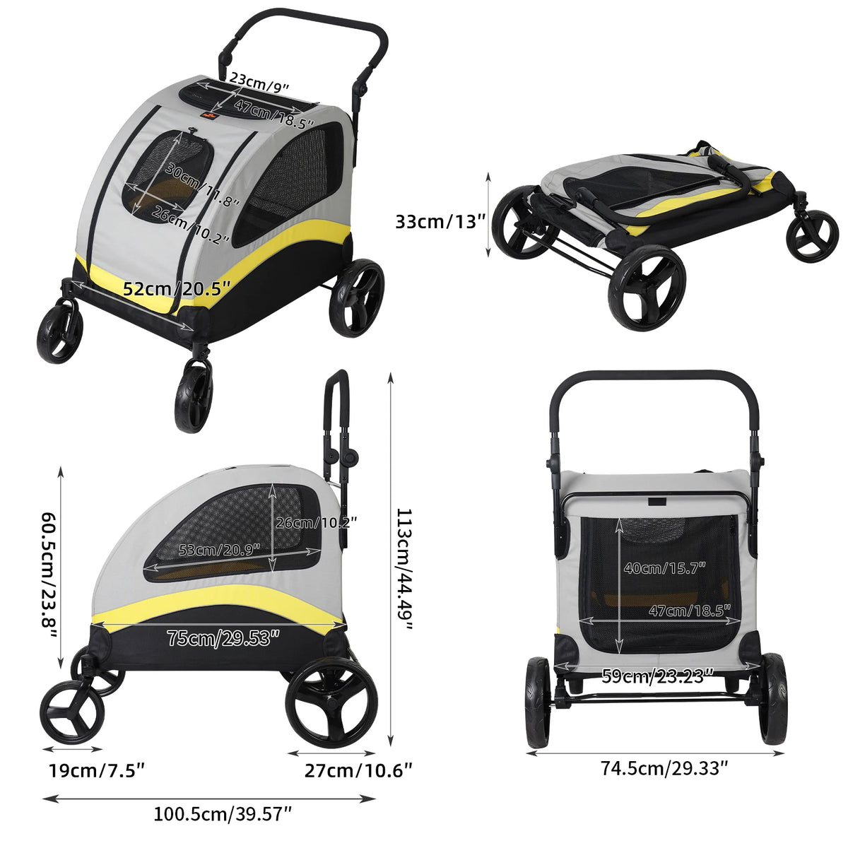 Large 4-Wheel Dog Stroller - view 6