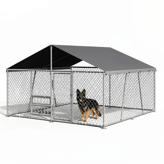 10x10 ft Outdoor Dog Enclosure with Roof - view 2