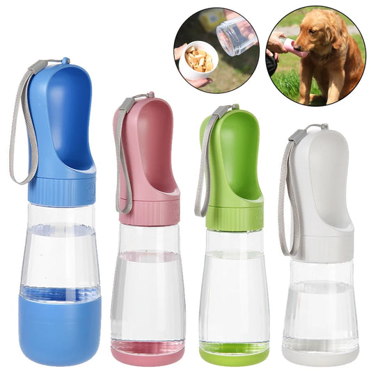Portable Dog Water Bottle With Food Container Travel 2 in 1