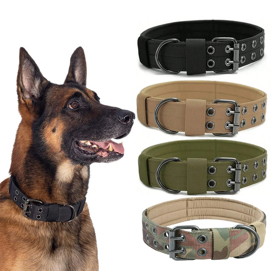 Tactical Nylon Dog Collar for Large Dogs