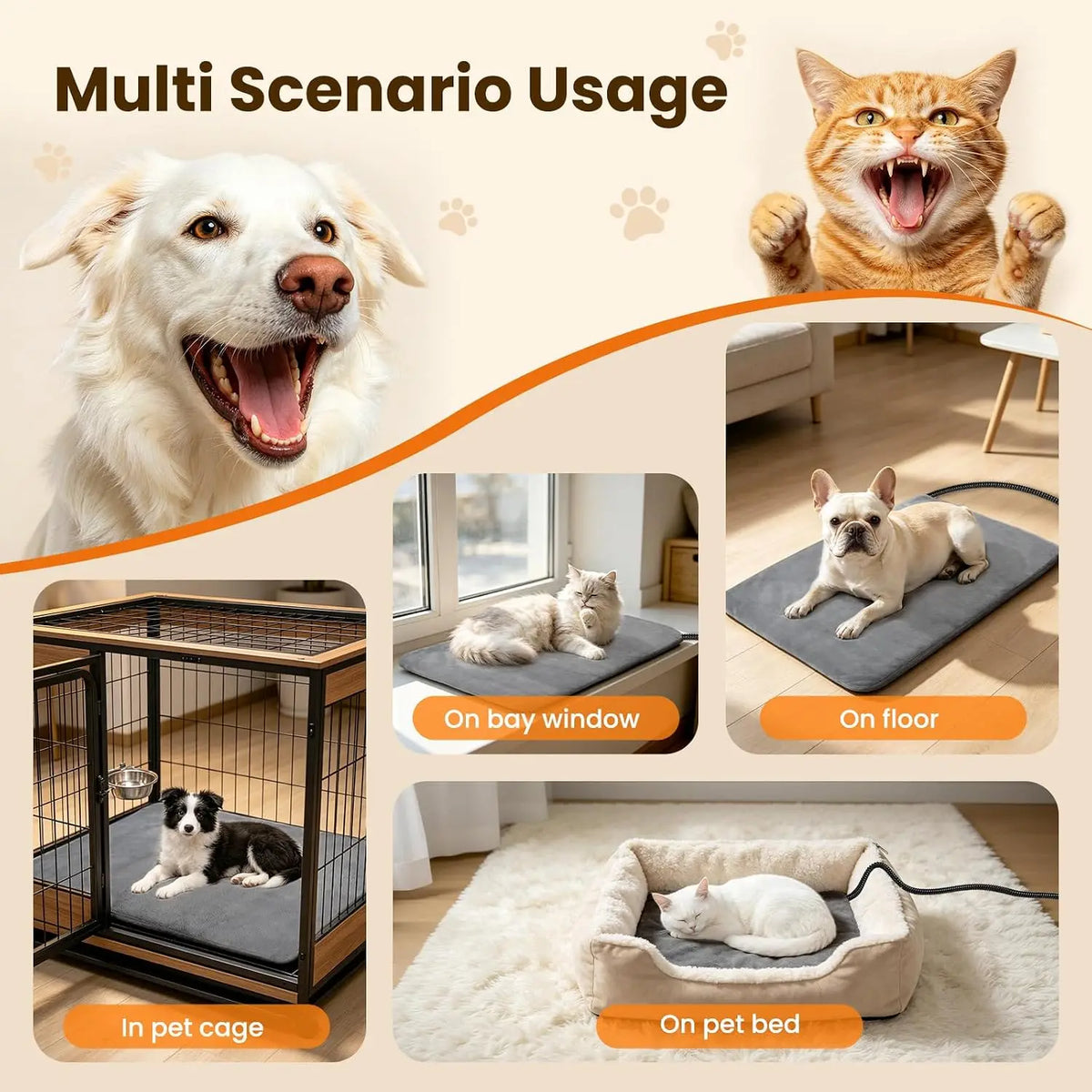 Heated Dog Bed 24''x18''