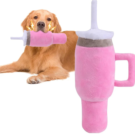 Squeaky Dog Cup Toy Pink