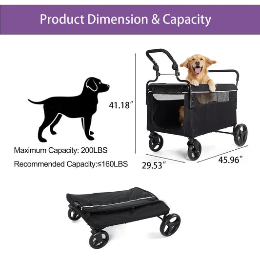 Dog Stroller Wagon, Large & Medium Dog Pet Cart