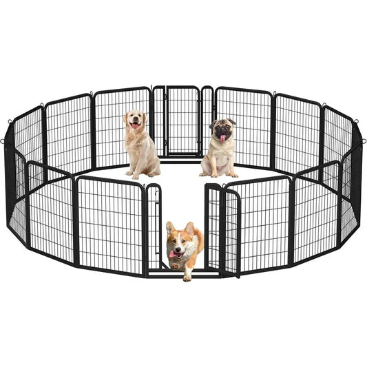 32in 16-Panel Metal Dog Playpen