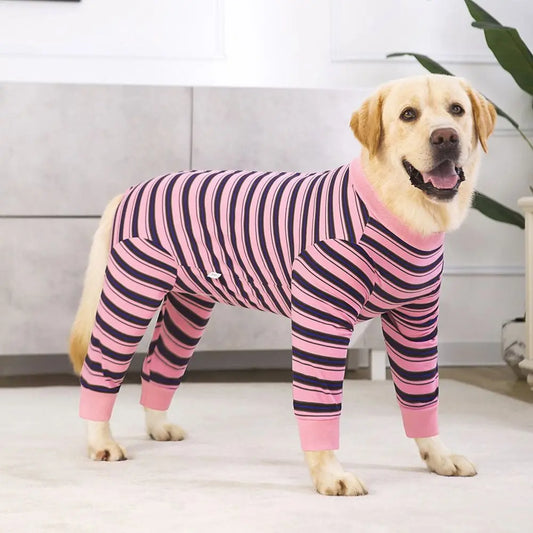 Practical Four-legged Puppy Stripes Jumpsuits