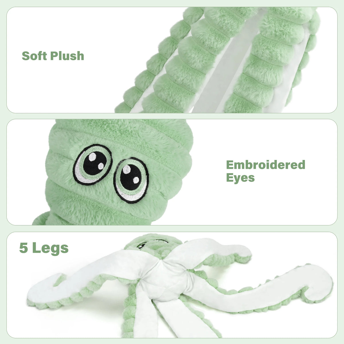 Octopus Design Pet Grinding Teeth Squeaky Plush Toy