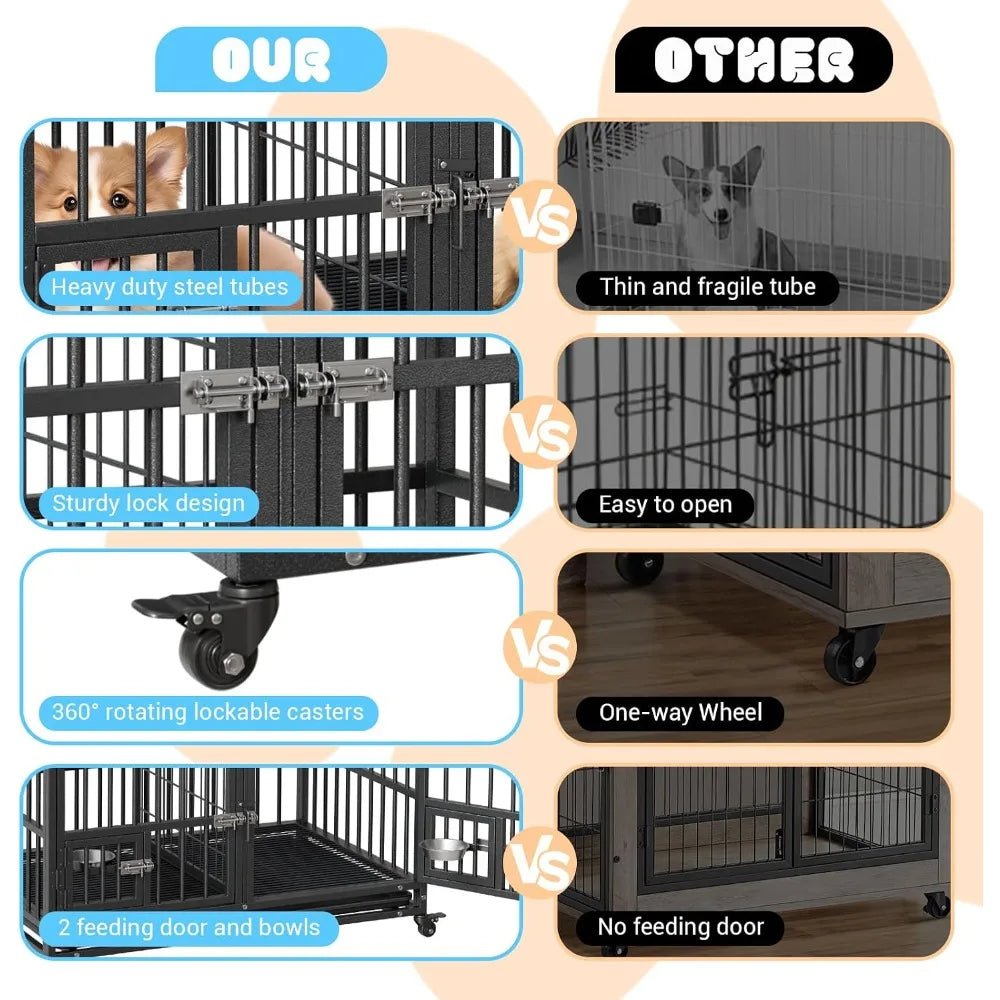 Metal Heavy Duty Dog Crate for Large Dogs - view 6