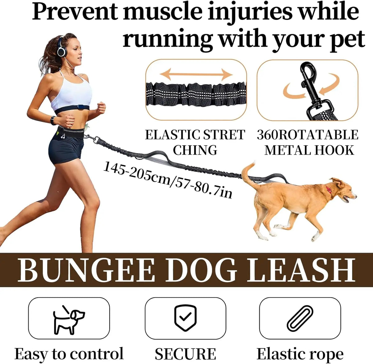 Hands-Free Waist Belt Dog Leash - view 3
