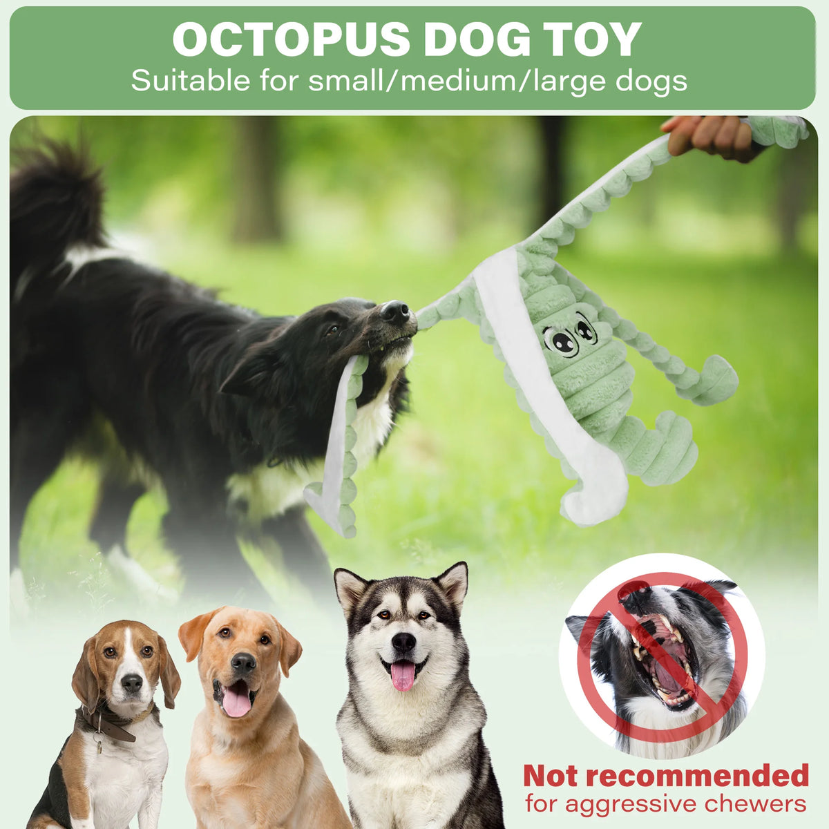 Octopus Design Pet Grinding Teeth Squeaky Plush Toy
