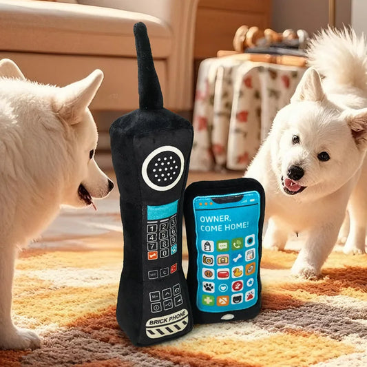 Squeaky Plush Phone Dog Toy