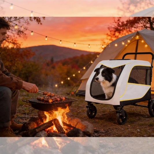 Large Dog Stroller – Heavy Duty, All-Terrain 4-Wheel Pet Wagon