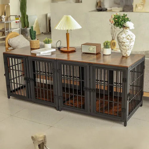 Spacious Double Dog Crate for Large Dogs